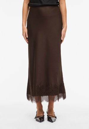 VILA, Maxi VIELLETTE Lace - Maxisukňa - coffee bean