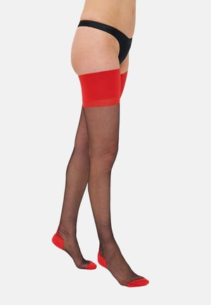 ORA STOCKINGS - Overkneestrümpfe - black/red