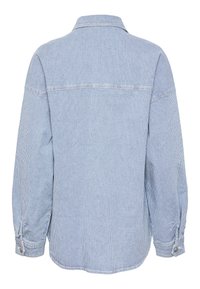 Randig skjorta i blått och vitt, med krage, lång ärm, knappdetalj vid ärmsluten och en avslappnad passform. Tillverkad av bomull.