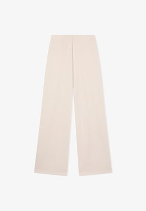 Jasnonude, szerokie spodnie z teksturowanej tkaniny, z wysokim stanem i prostym krojem, odpowiednie do różnych okazji.