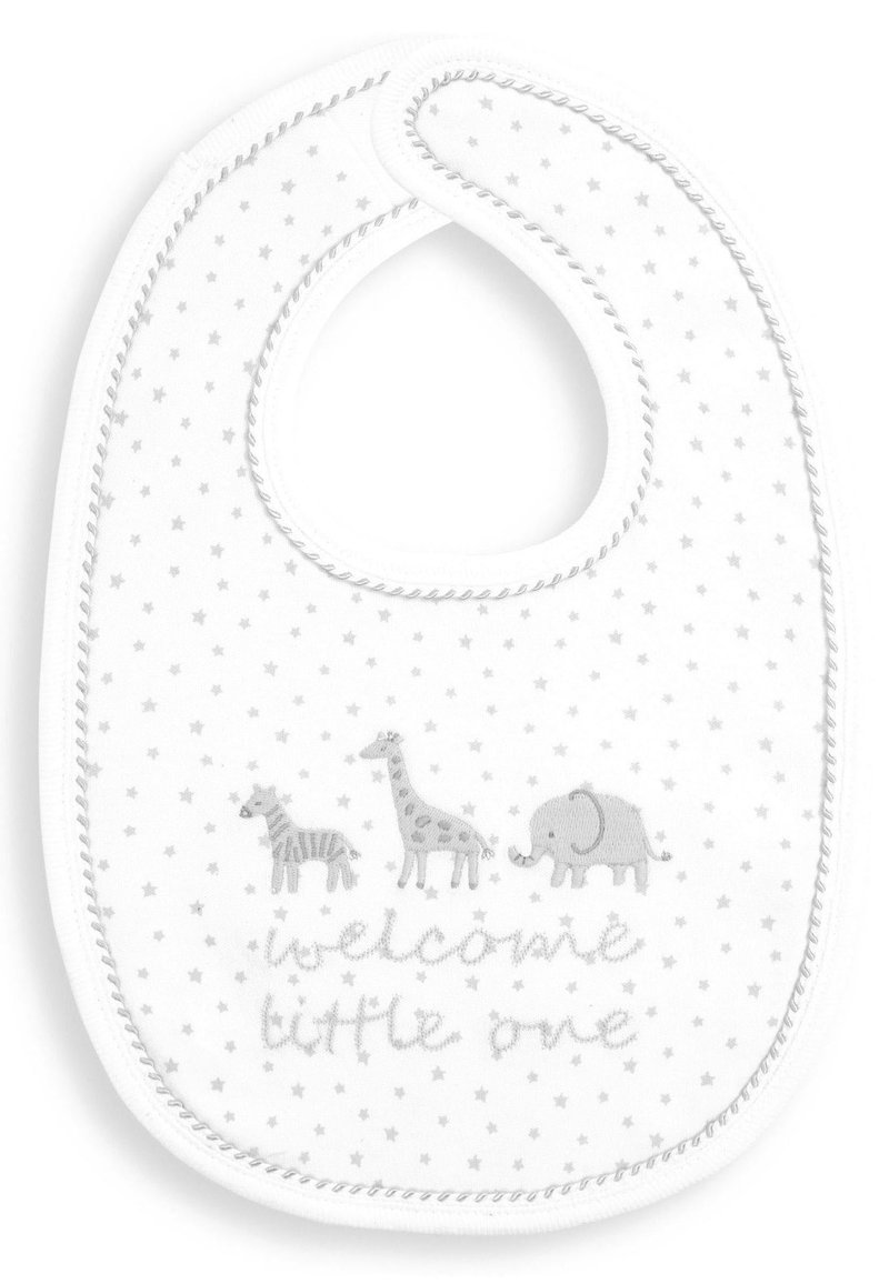 JoJo Maman Bébé LITTLE ONE EMBROIDERED Lätzchen white/weiß