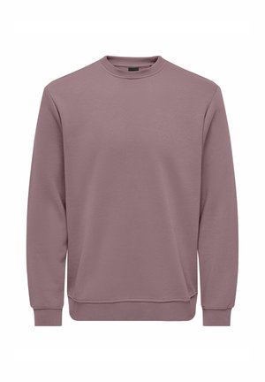 Lillakasmannise kaelusega dressipluus pikkade varrukate ning soonikuga mansettide ja äärega, esitletud valgel taustal.