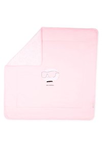 Ροζ κουβέρτα με σχέδιο καρτούν γάτας με γυαλιά ηλίου και μουστάκι. Απαλή υφή με λείο υλικό και αντίθετο εσωτερικό μοτίβο.