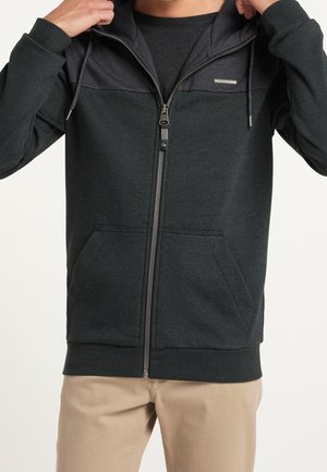 Felpa con zip - dark green