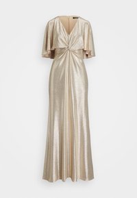 FOIL PRINT JERSEY CAPE GOWN - Jerseyjurk - beige/gold foil