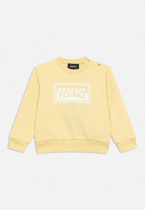 Versace FELPA CONTRAST LOGO UNISEX - Sweatshirt - linden milk/bianco