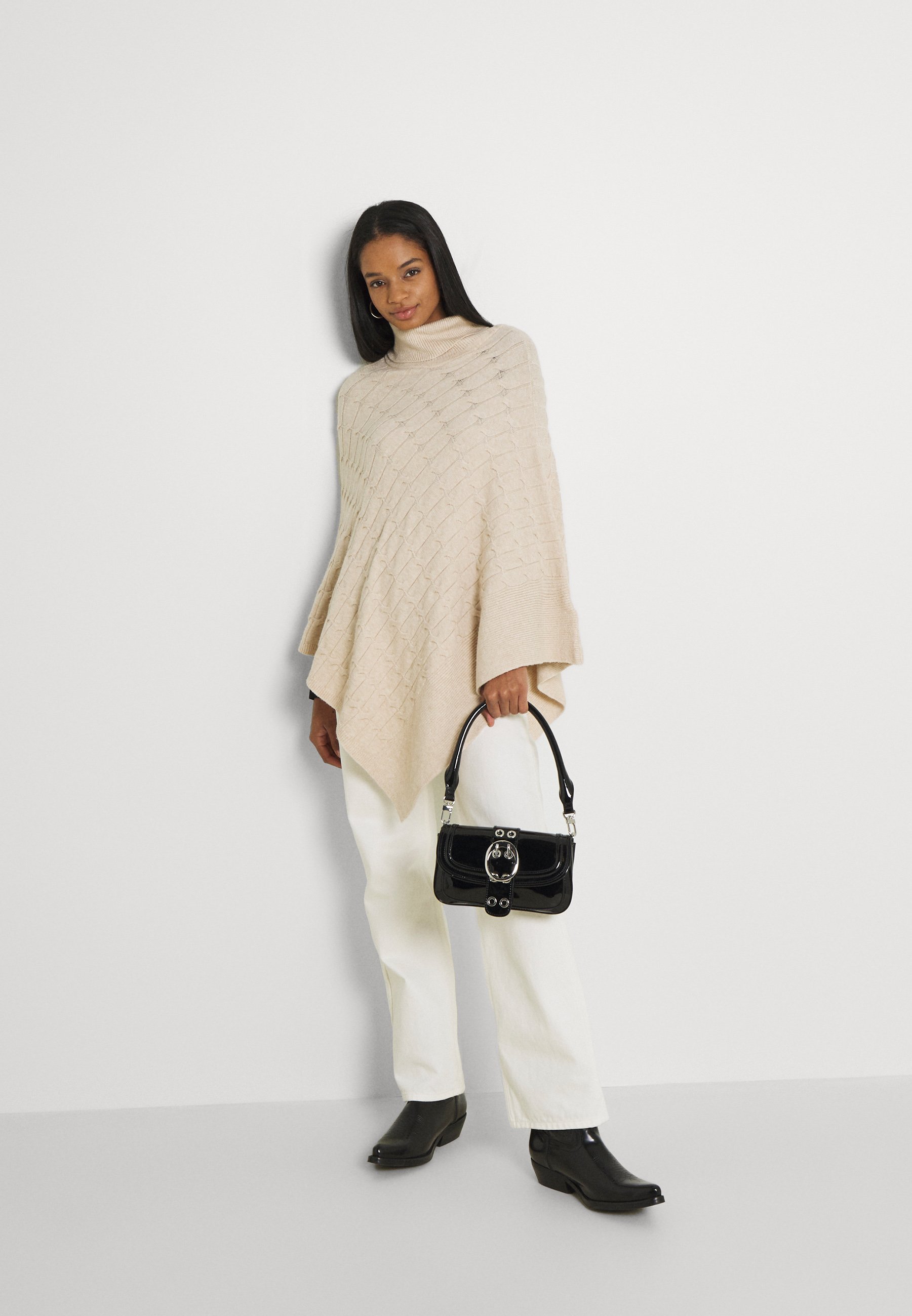 Women RUBY CABLE KNIT PONCHO - Cape Women RUBY CABLE KNIT PONCHO - Cape