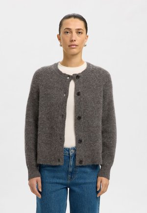Selected Femme SLFLULU CARDIGAN - Gilet - medium grey melange