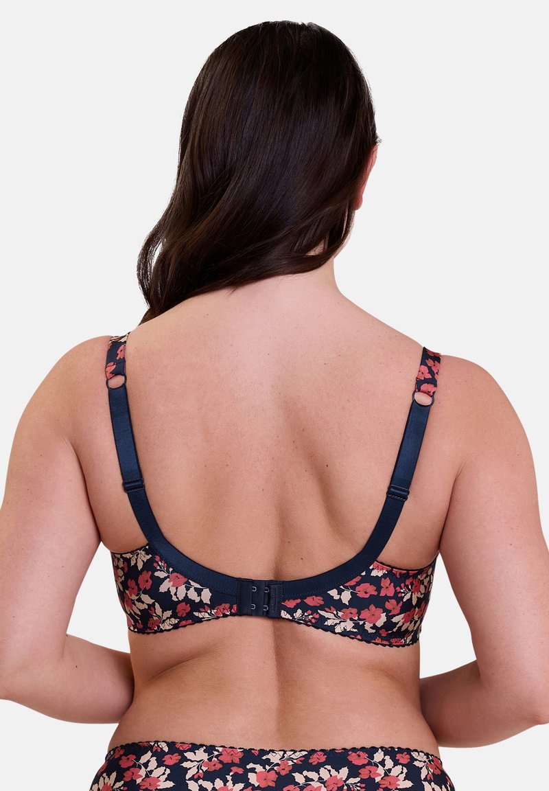 Soutien-Gorge Dentelle Marks & Spencer 34B - Rouge Et Noir Motif Floral - Non Rembourré - Occasion TBÉ