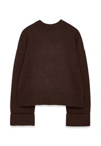 FOLDED SLEEVE KNITTED  - Maglione - dark brown