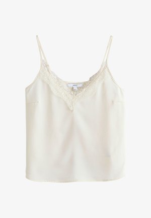 Next, REGULAR FIT - SATIN LACE CAMI TOP . - Débardeur - ecru