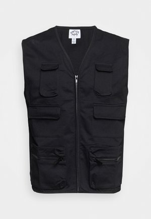 MULTI POCKET UTILITY GILET UNISEX - Waistcoat - black