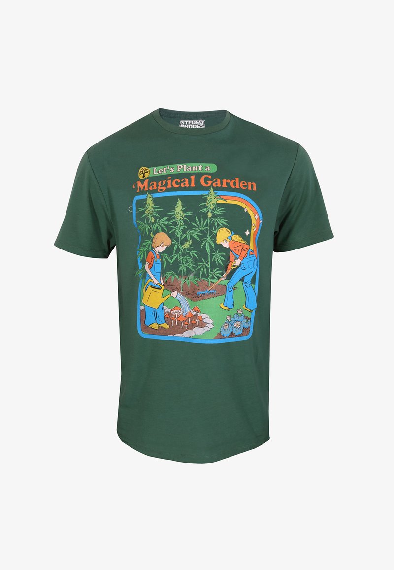Henry Tiger STEVEN RHODES LET'S PLANT A MAGICAL GARDEN - Camiseta estampada - bottle green