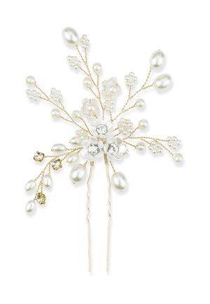 HAIRPIN WITH BEADS - Haar-Styling-Accessoires - gold  white pearls