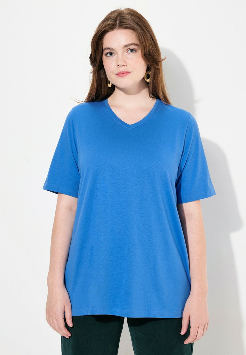 Ulla Popken GRANDES TAILLES - Jednoduché tričko - cornflower blue