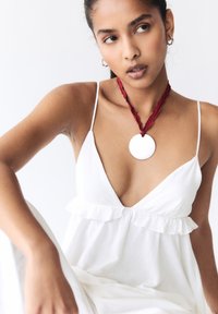 PULL&BEAR RUFFLED STRAPPY  - Débardeur - white
