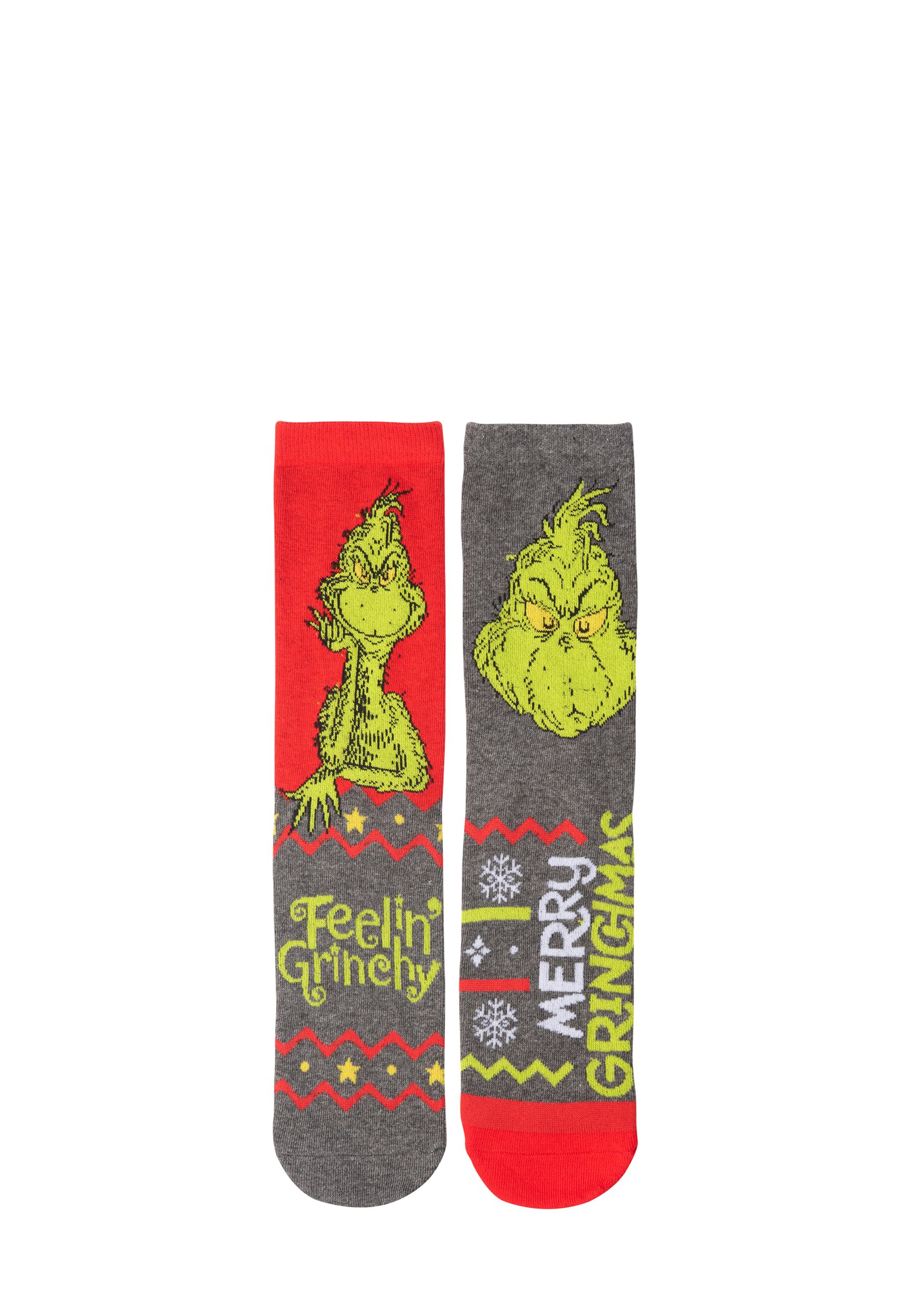 Bioworld Calzini Donna Grinch 3 Paia - Confezione Regalo Con Stampe Di Max, Maglione Natalizio, Taglie 38-46, Morbidi In Poliestere