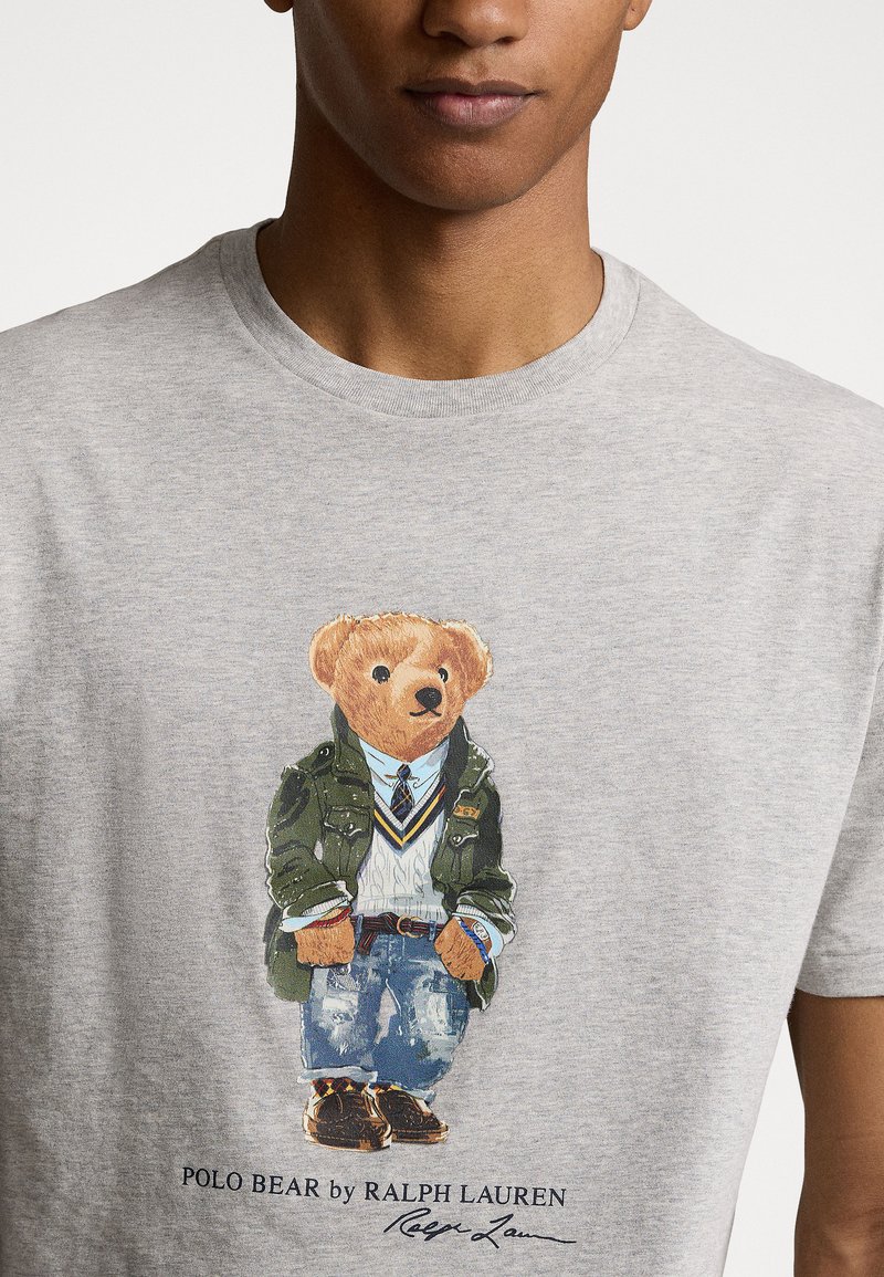 Camiseta Ralph Lauren Logo Crew Neck - Gris Para Hombre