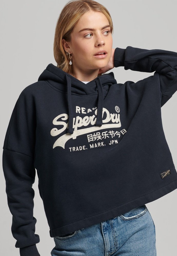 Superdry VINTAGE LOGO BOX FIT - Hoodie - eclipse navy/dark blue - Zalando.de