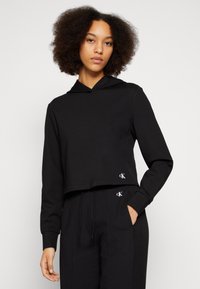 Calvin Klein Jeans MIXED MILANO HOODIE - Camiseta de manga larga - black