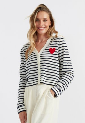CHINTI & PARKER HEART BRETON - Gilet - cream navy true red