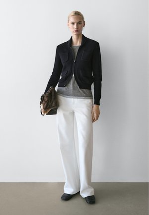 ZIP-UP HIGH COLLAR - Cardigan - dark blue