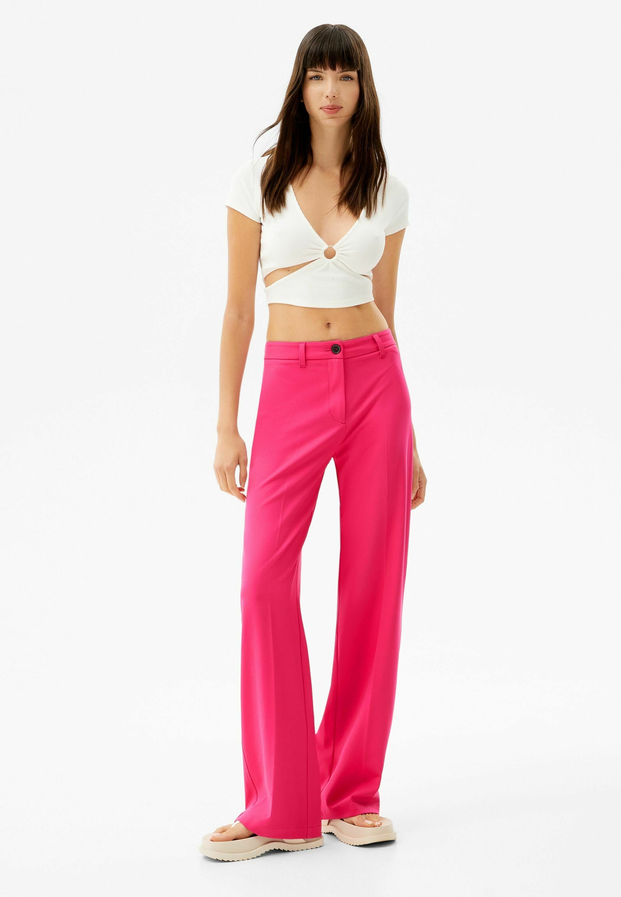 Bershka WIDE LEG WITH LOOPS - Pantaloni - pink/fuxia - Zalando.it