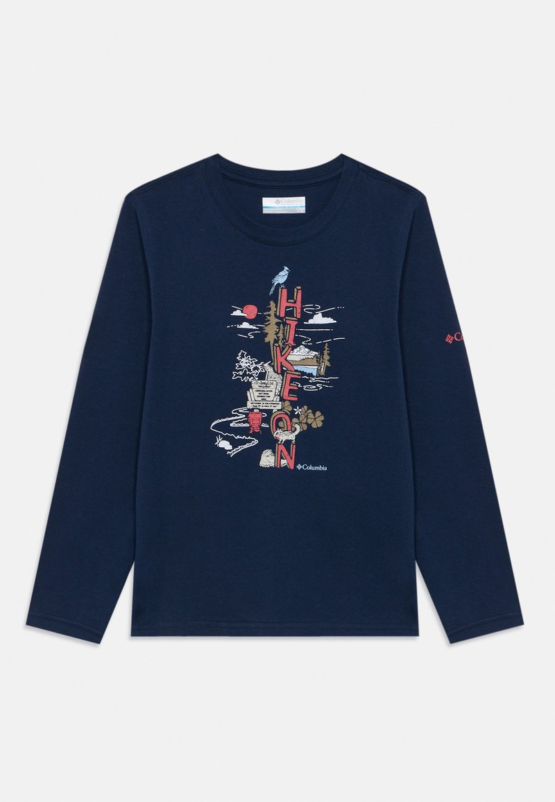 Columbia DOBSON PASS GRAPHIC TEE UNISEX - Langarmshirt - collegiate navy