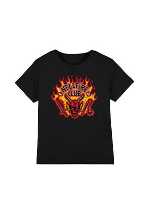 STRANGER THINGS HELLFIRE FLAMES - Print T-shirt - black