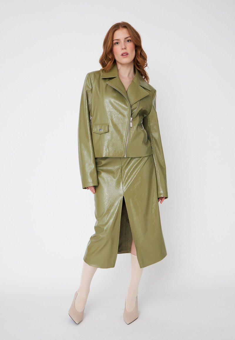 Cras Imitatieleren jas groen