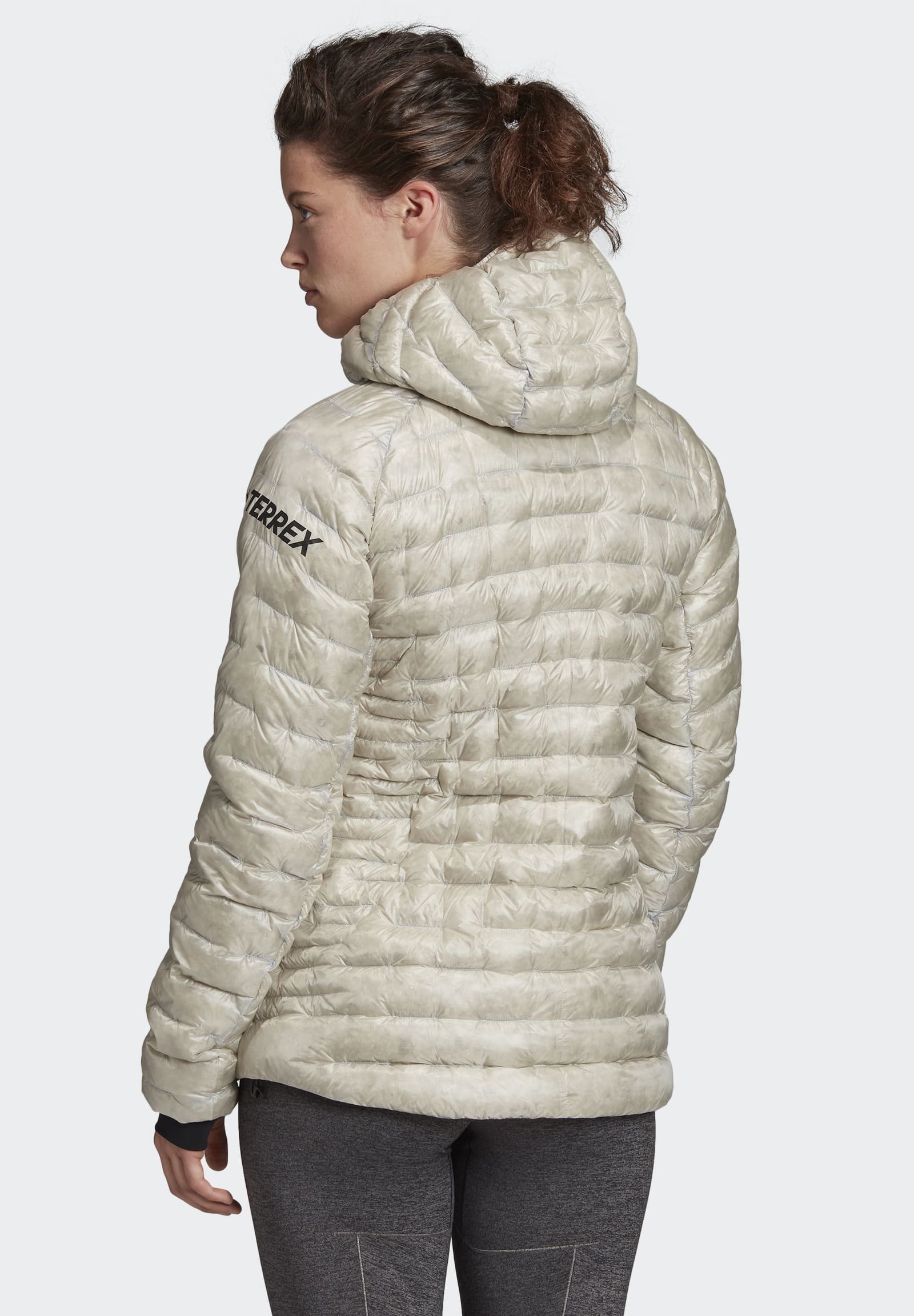 women's adidas outdoor hooded climawarm down jacket