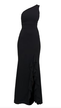 MILLY ONE SHOULDER RUFFLE MAXI - Robe de cocktail - black