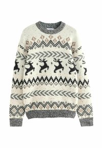 MATCHING FAMILY CHRISTMAS FAIRISLE STAG REGULAR FIT - Pulóver - black white