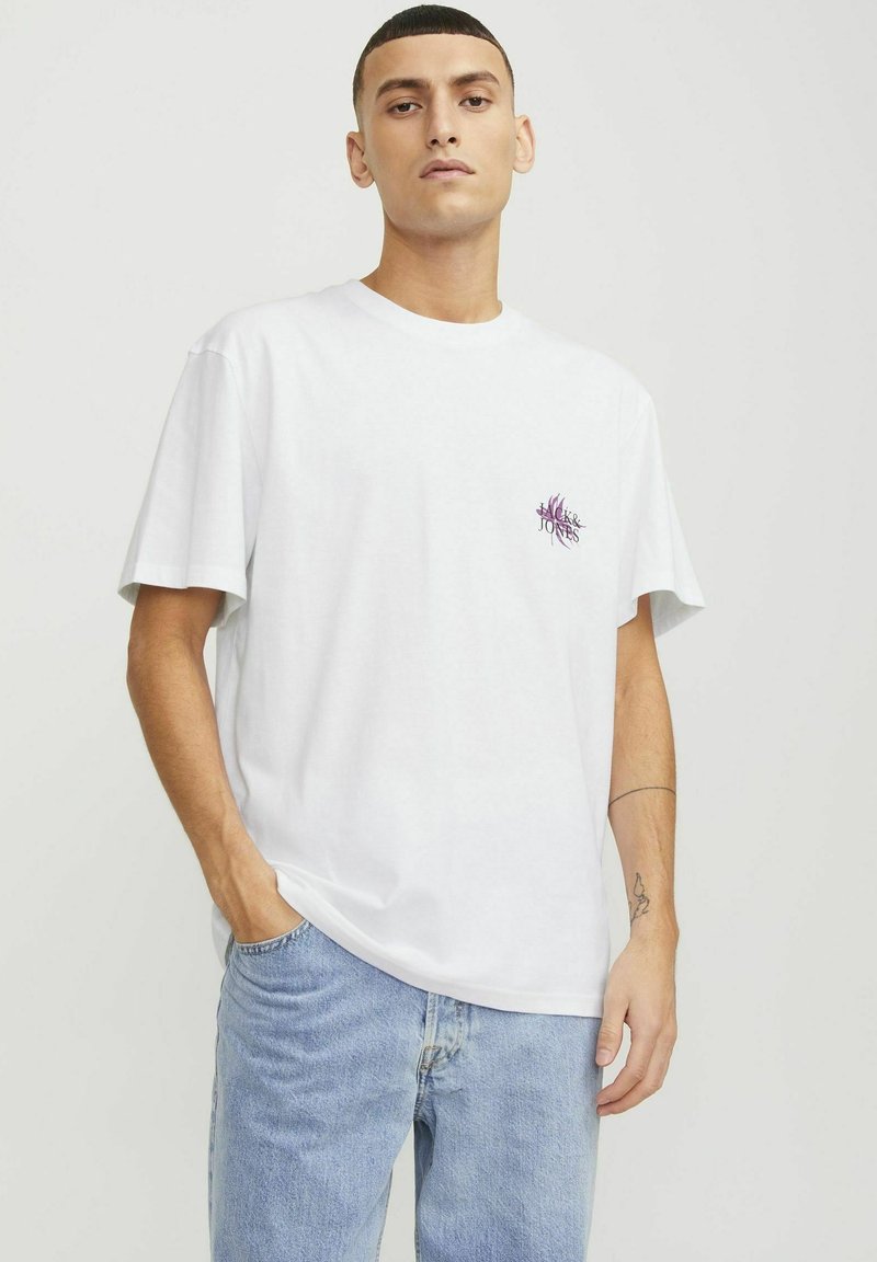 Jack & Jones T-Shirt Art Comics Tee Surf The Web Blu - 100% Cotone Girocollo Per Uomo
