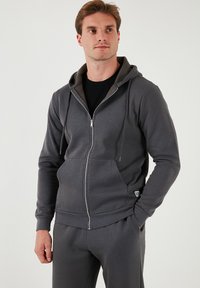 Buratti Majica s kapuljačom i patentnim zatvaračem - anthracite