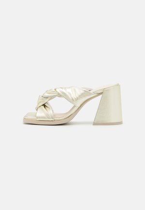 LANA TWIST - Heeled mules - gold metallic shiny