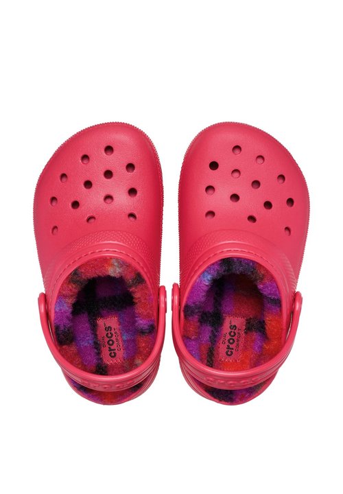 Crocs KIDS’ CLASSIC LINED BOLD CHECK CLOG - Clogs - digital raspberry — foto 3