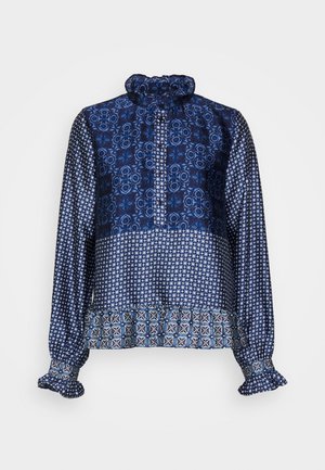 Vero Moda VMLEVI NEW MIDI - Bluse - snow white /dark blue