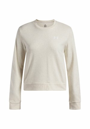 Under Armour RIVAL TERRY CREW - Sweatshirt - oatmeal light heather