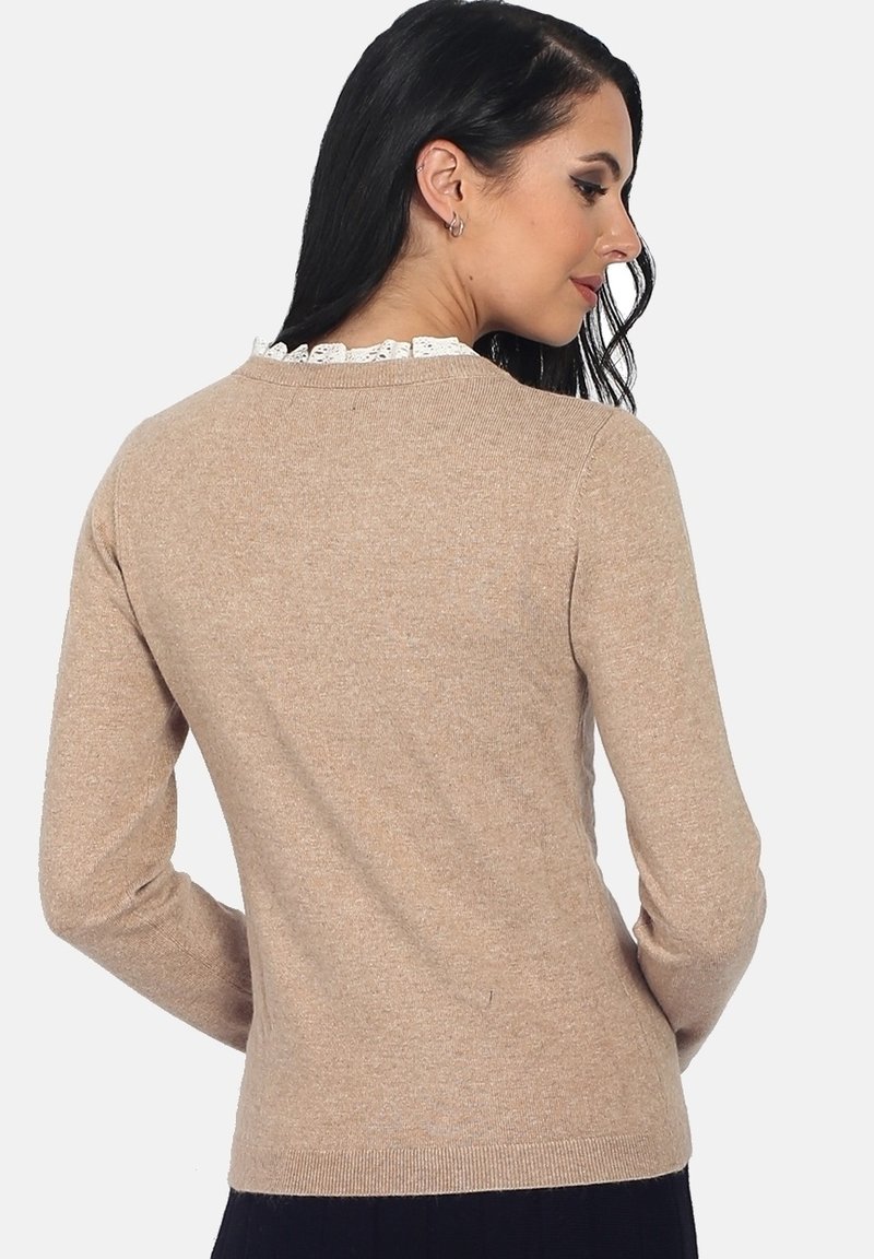 Damen Strickjacken | Assuili Strickpullover camel - MS70760 Damen Strickjacken | Assuili Strickpullover camel - MS70760