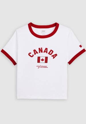Levi's®, FOOTBALL RINGER - T-shirt imprimé - white/red