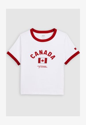 Levi's®, FOOTBALL RINGER - T-shirt imprimé - white/red