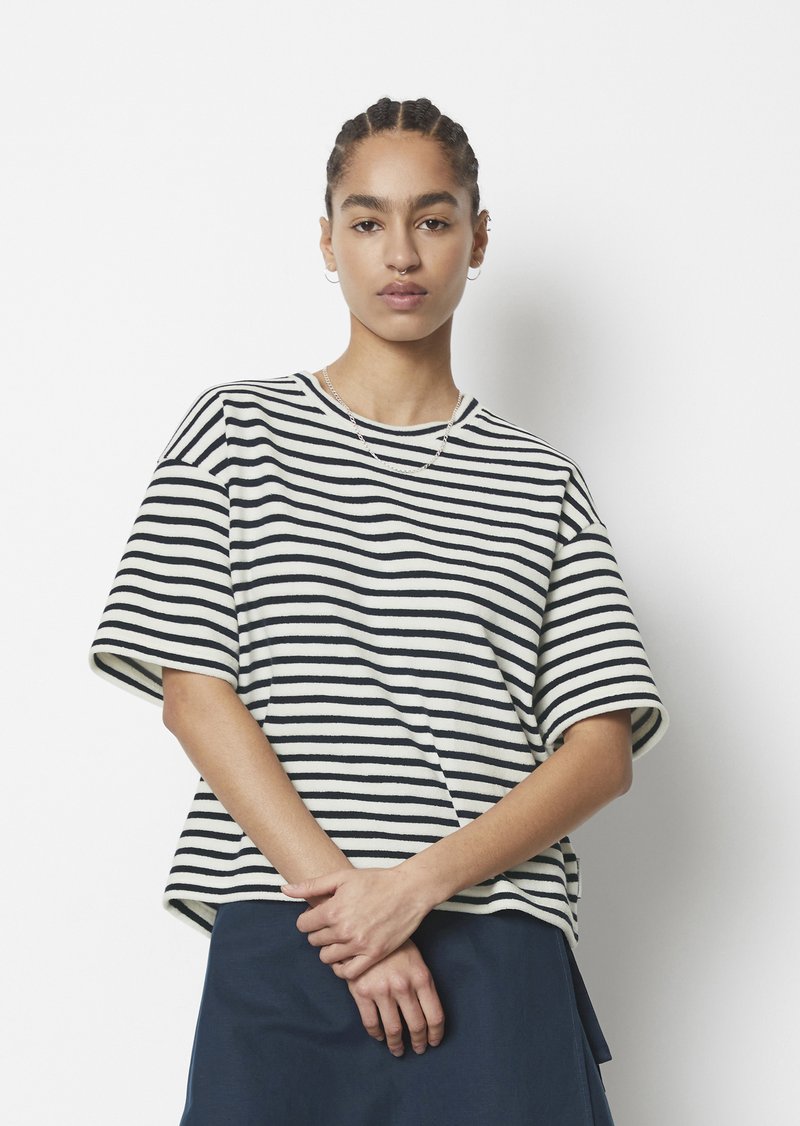 Marc O'Polo DENIM SHORTSLEEVE - T-shirts med print - offwhite_multi_01