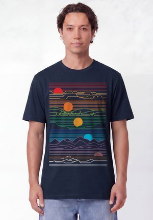 watapparel, SUN AND MOON UNISEX - T-Shirt print - french navy