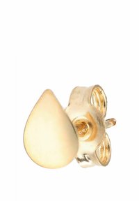 Boucle d'oreille en ton doré en forme de goutte d'eau avec une finition lisse. Comprend un fermoir à tige sécurisé. Design minimaliste.