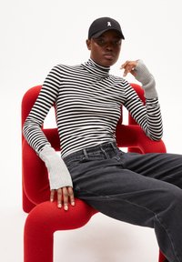 ARMEDANGELS GRAZILIAA STRIPES - Langarmshirt - black off white