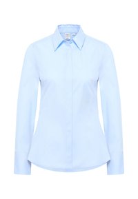 Chemisier Business ETERNA Blanc Et Bleu - Taille 42/L - 100% Coton - Col Coloré Intérieur - Neuf Sans étiquettes
