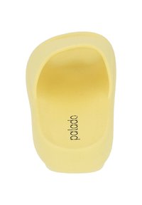 Sandal in giallo con un design aperto sulla punta, realizzata in materiale leggero e liscio, con una forma leggermente arrotondata. Marchio sulla soletta.
