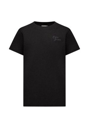 Zwart katoenen T-shirt met korte mouwen, ronde hals en een subtiel "Cars Jeans" logo in donkergrijs op de linkerborst.