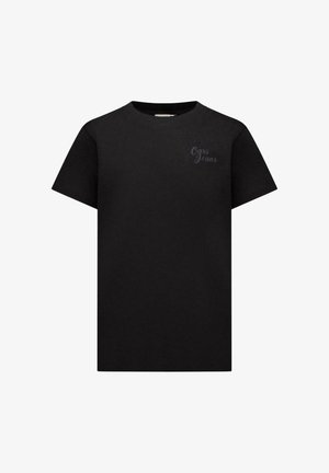 Zwart katoenen T-shirt met korte mouwen, ronde hals en een subtiel "Cars Jeans" logo in donkergrijs op de linkerborst.